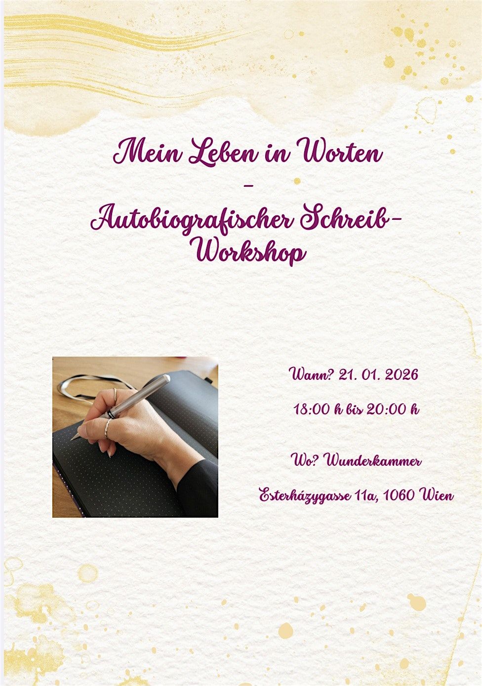 Mein Leben in Worten \u2013 Autobiografischer Schreib-Workshop