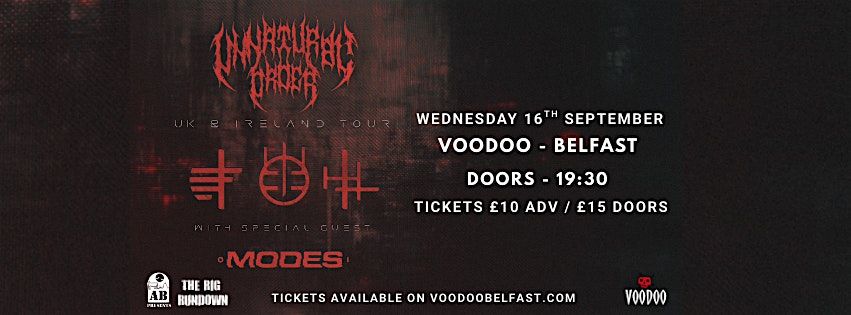 Unnatural Order + Modes & Support TBA