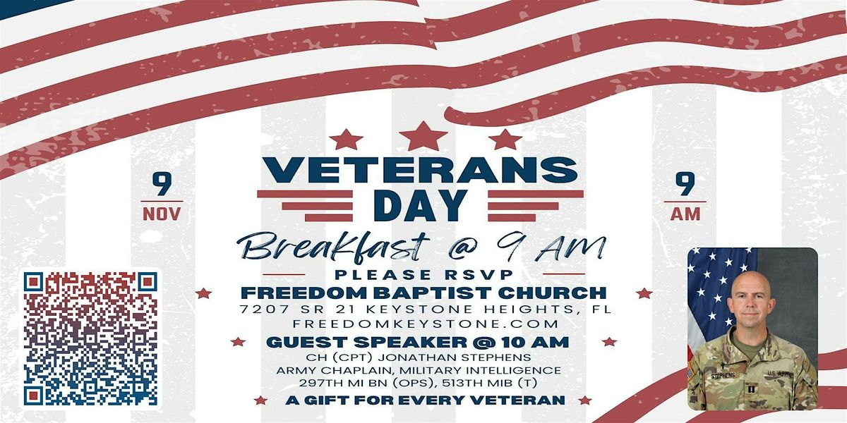 Veterans Day Sunday Breakfast and Special Guest Speaker