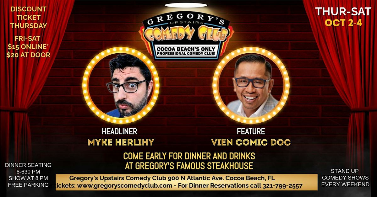 Oct 2-Oct 4 Gregory's Comedy Club