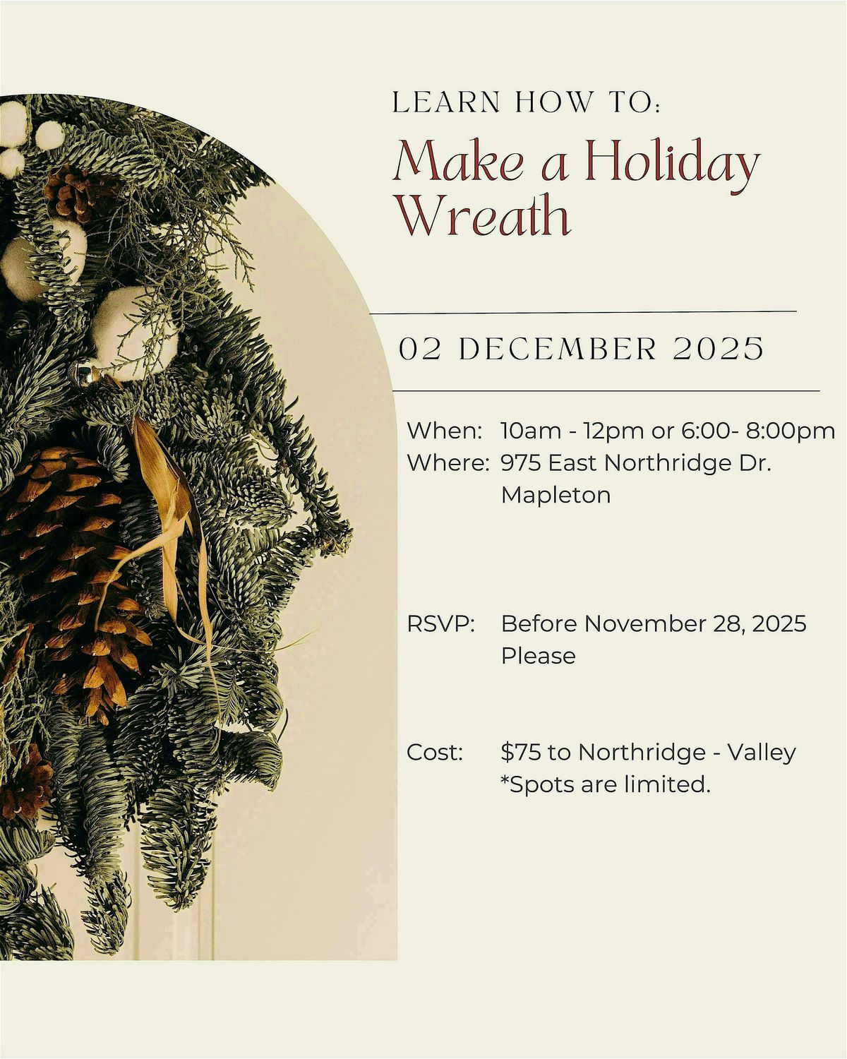 Learn how to make a Holiday wreath