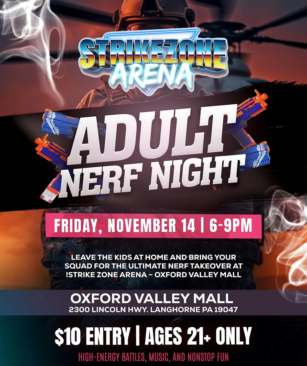 Strike Zone Arena Adult Nerf Night