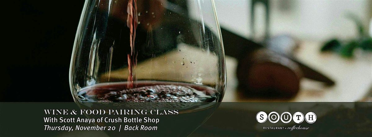 Crush Bottle Shop Wine + Food Pairing Class