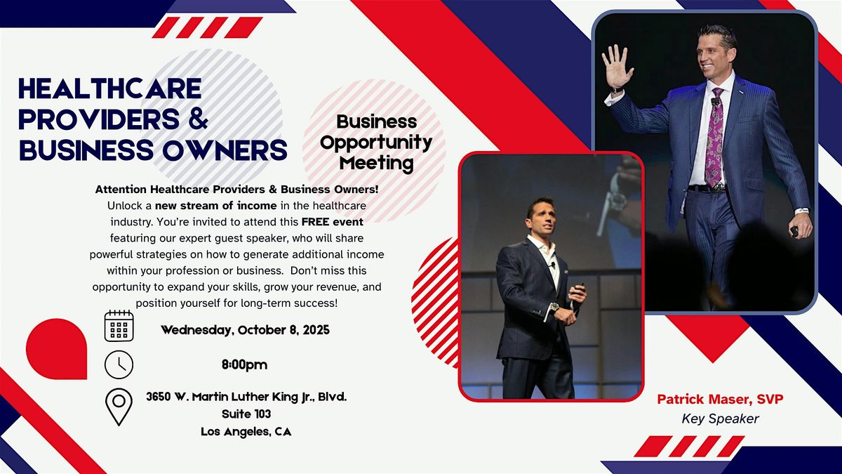 Business Opportunity Meeting for Healthcare Professionals & Business Owners