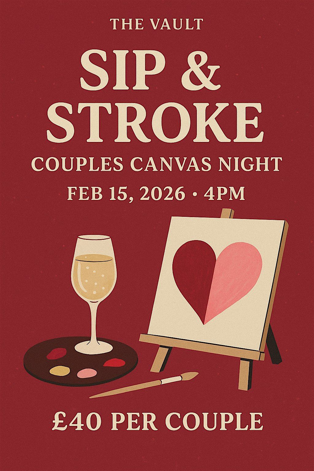 Sip & Stroke: Couples Canvas Night at The Vault