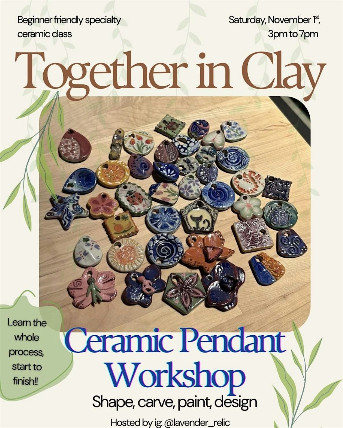 Together in Clay: A Ceramic Pendant Specialty Workshop