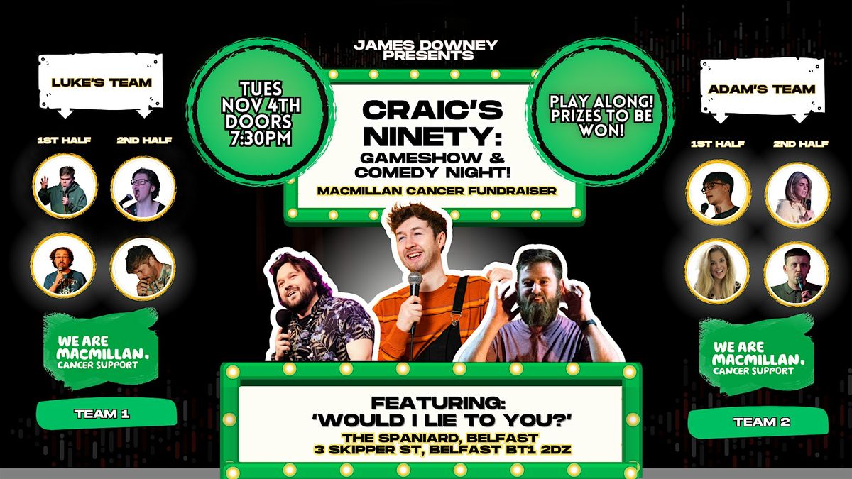 Spaniard Comedy Club: Gameshow Night \u2014 Macmillan Cancer Fundraiser
