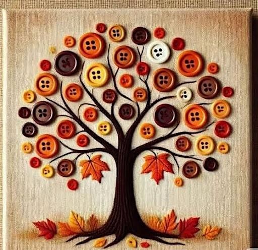 Upcycled Painted Button\/Puzzle Trees Workshop