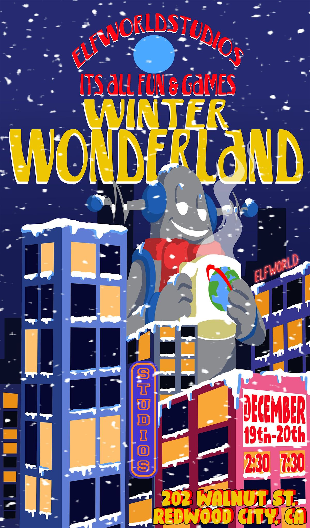 ELFWORLDSTUDIOS x Its All Fun & Games Winter Wonderland Art Experience