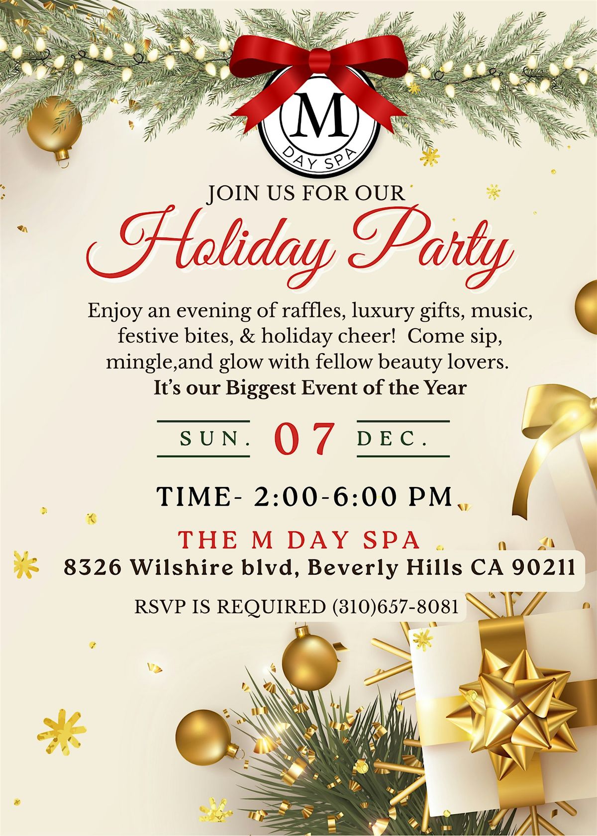 The M Day Spa Holiday Party