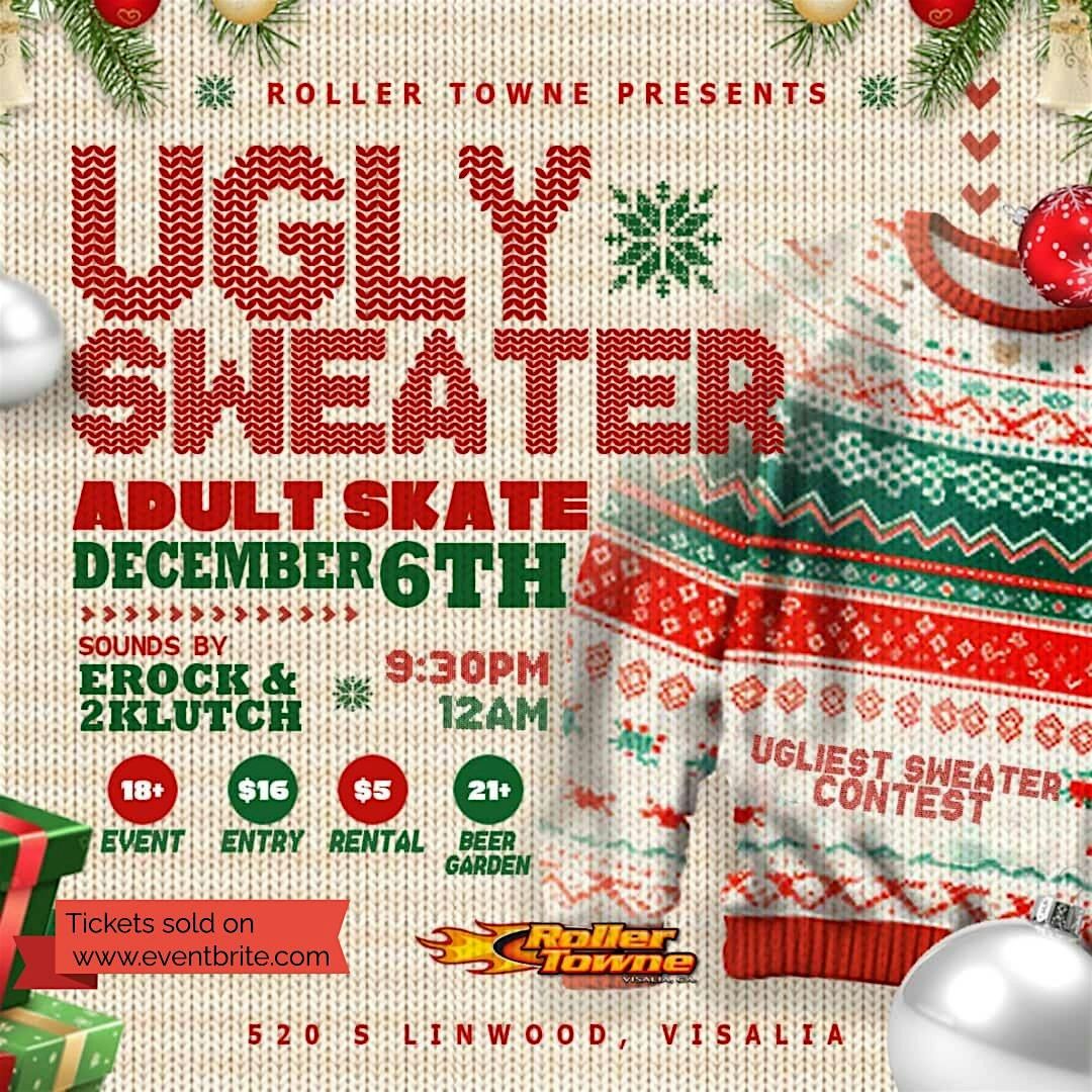 Roller Towne Ugly Sweater Adult Skate Night