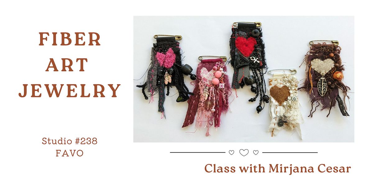 Fiber art brooch workshop