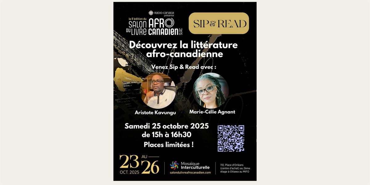SIP & READ (Ottawa) \u2013 D\u00e9couvrez la litt\u00e9rature afro-canadienne
