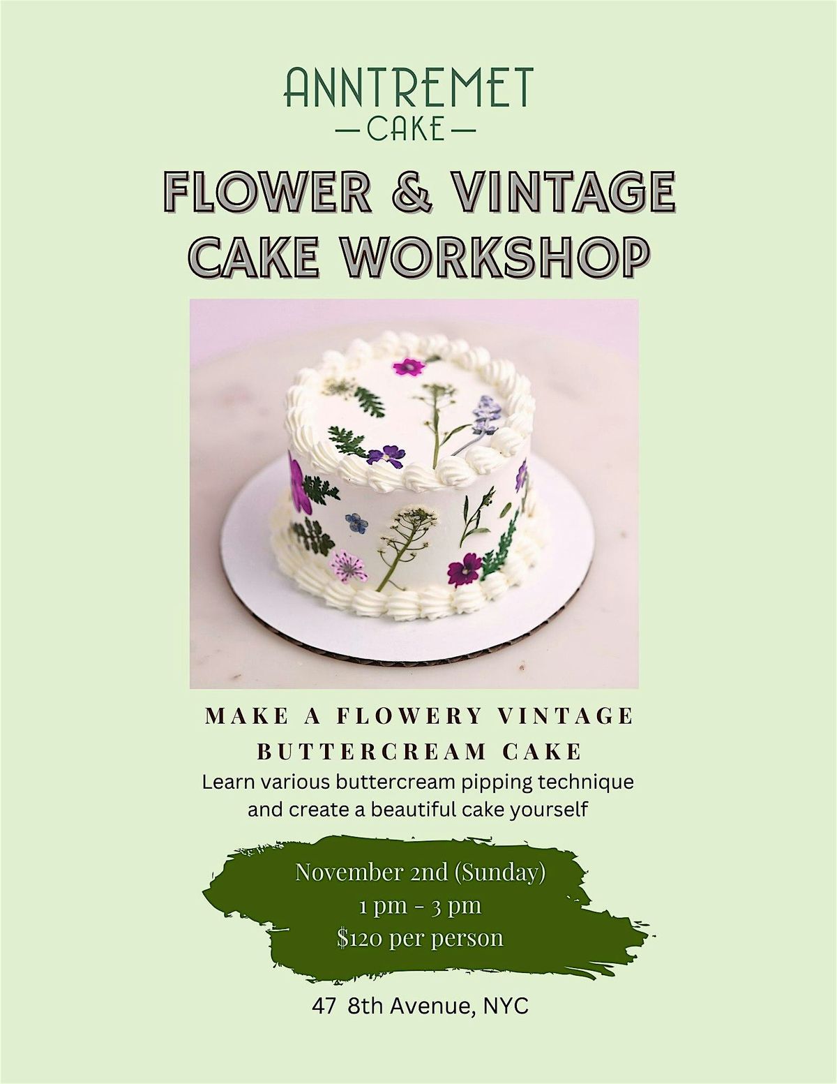 Flower & Vintage Cake Workshop