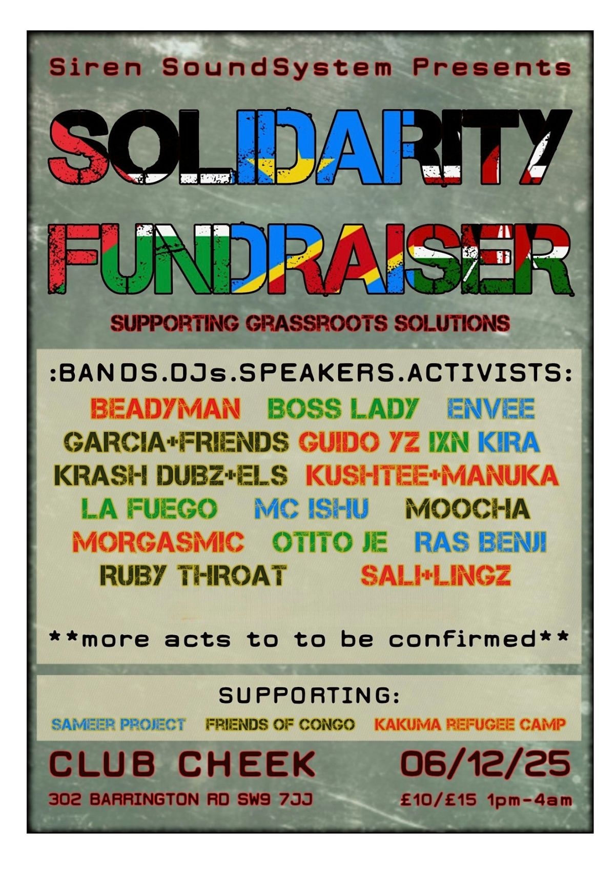 SOLIDARITY FUNDRAISER Siren Soundsystem Presents