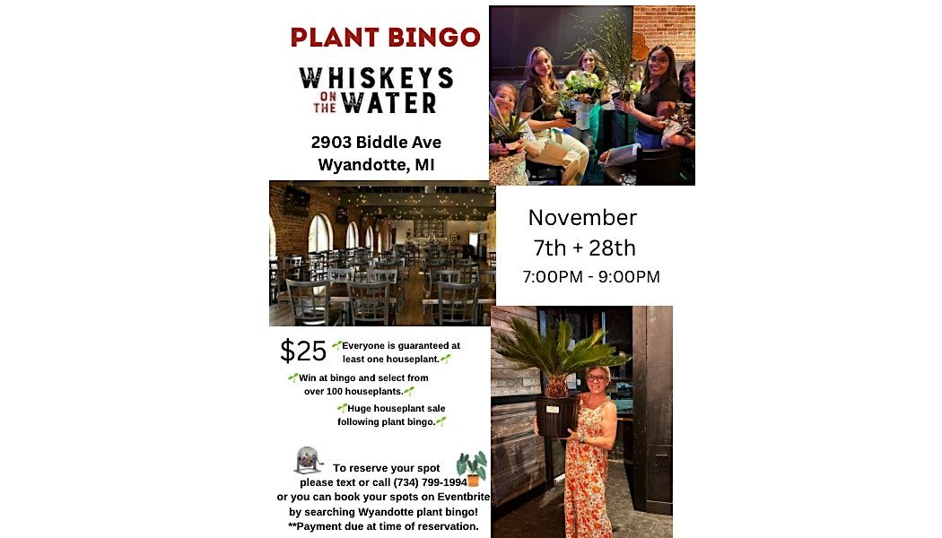 Wyandotte Plant bingo at Whiskeys!