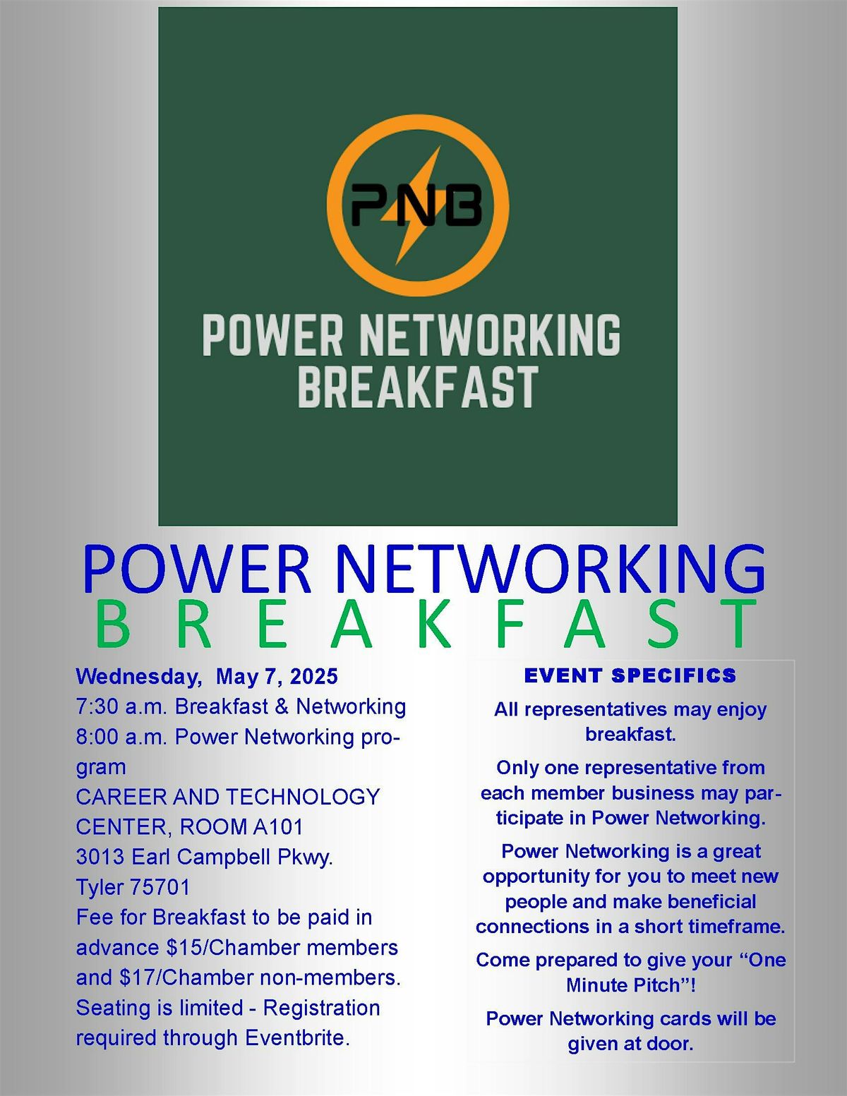 Power Networking Breakfast - Wednesday, September 24, 2025