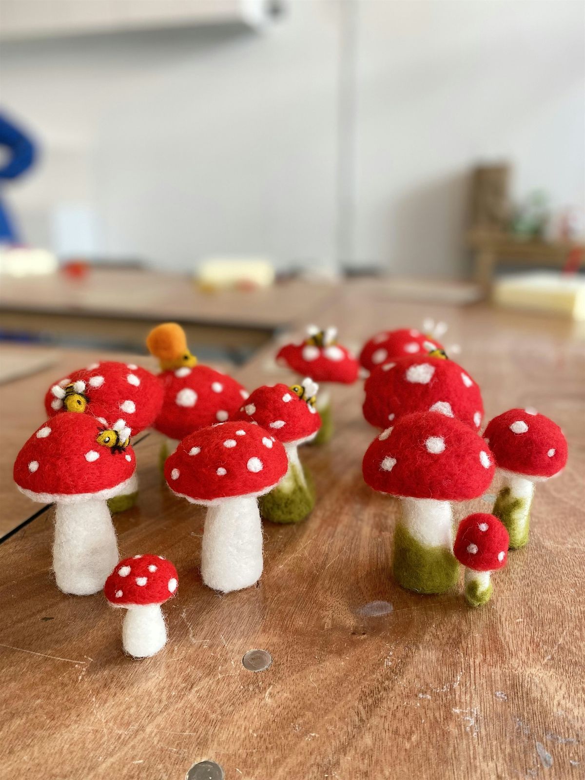 Needle Felting Toadstools