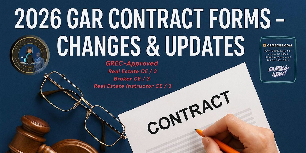 Gar 33 Form.pdf 2026 GAR Contract Forms – Changes & Updates - In-Person & Virtual ZOOM ...