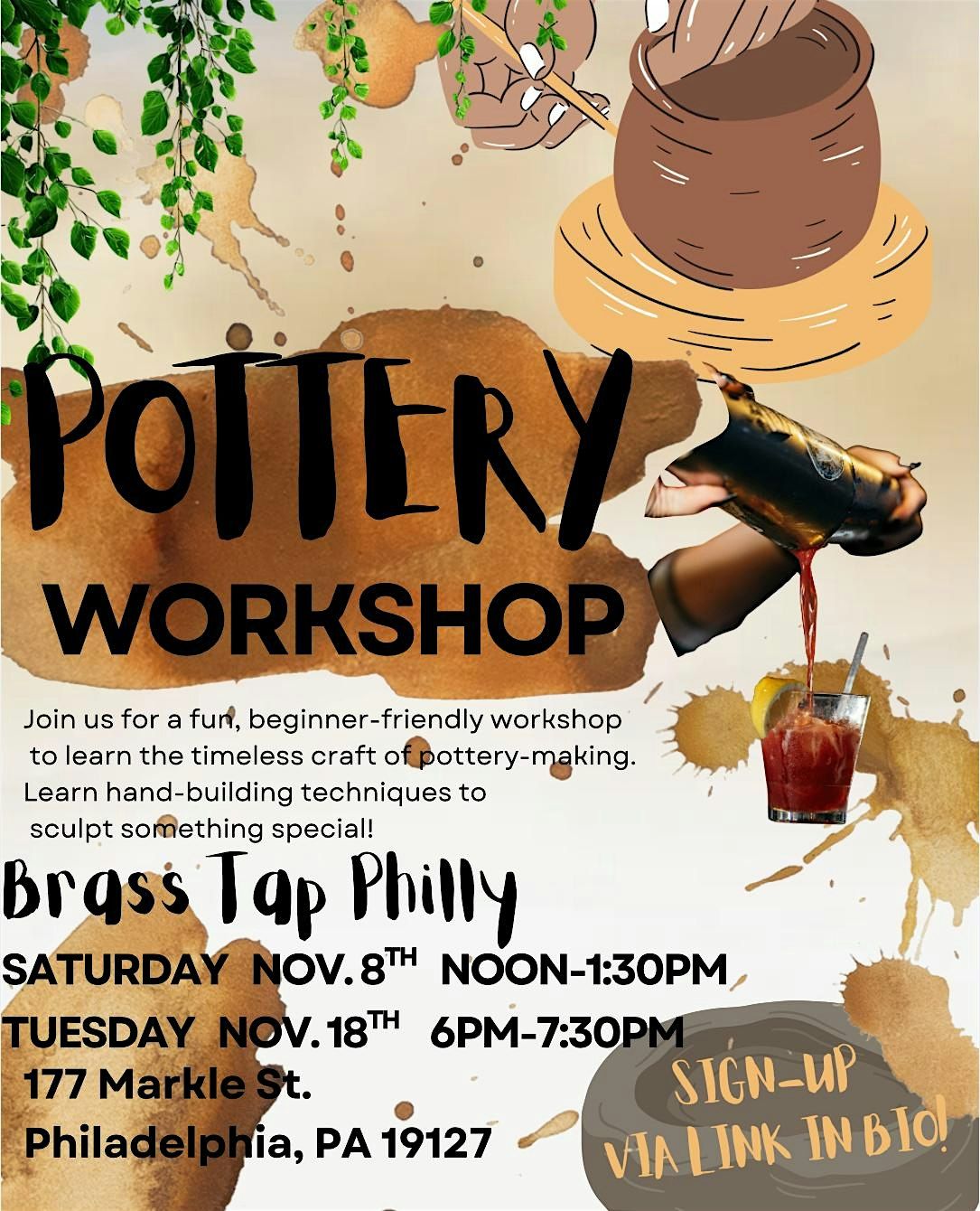 Pottery Workshop: Brass Tap Philly!