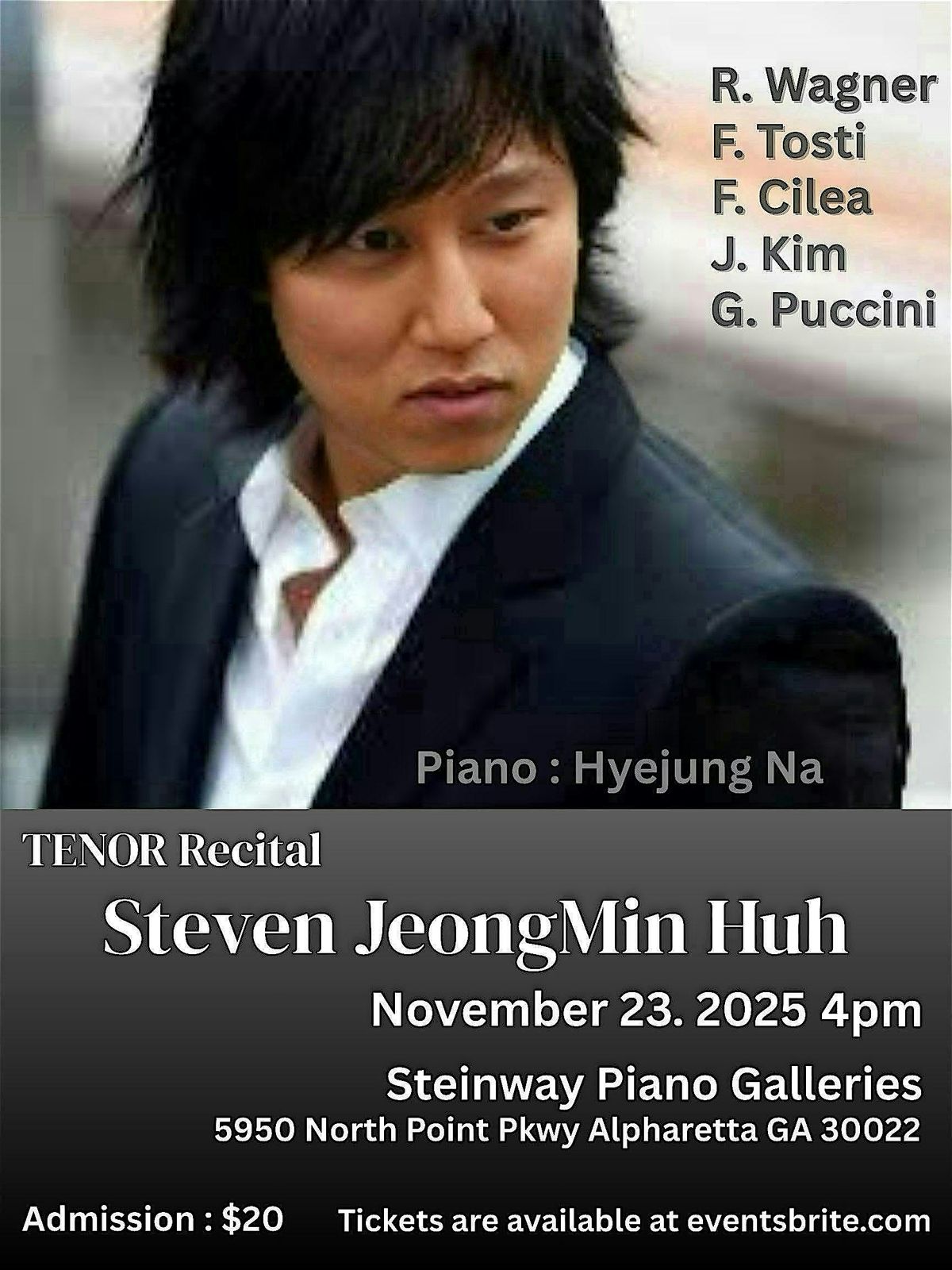 Tenor Steven JeongMin Huh Recital