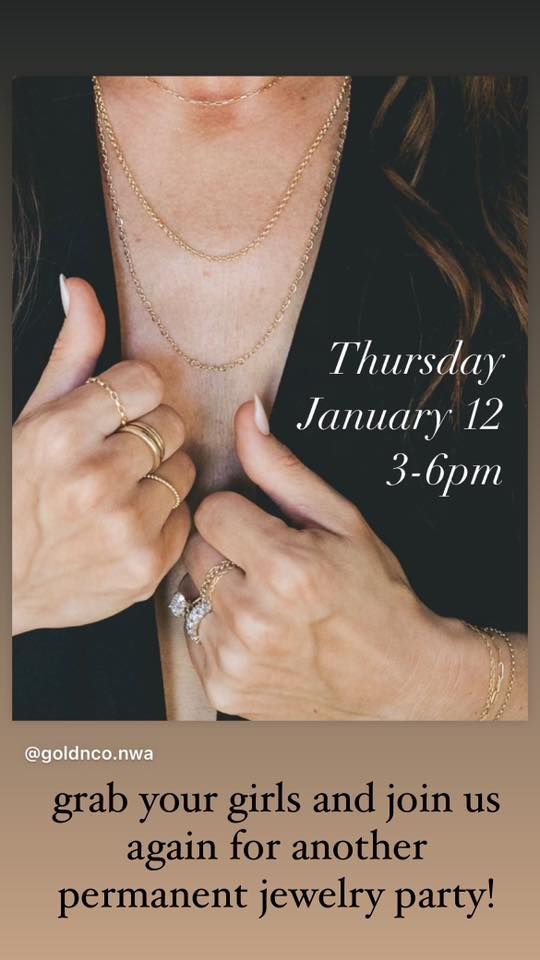 Permanent Jewelry pop-up! • Megan with GoldnCo. Is coming back!!!  Oli 