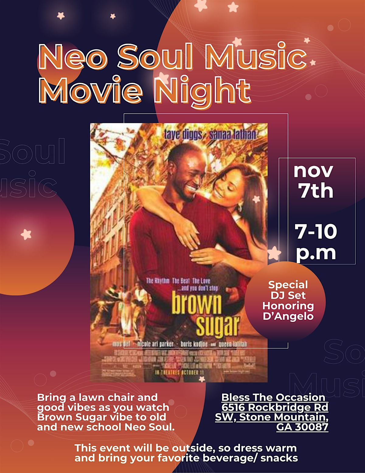 Neo Soul Movie Night: Brown Sugar & Good Vibes