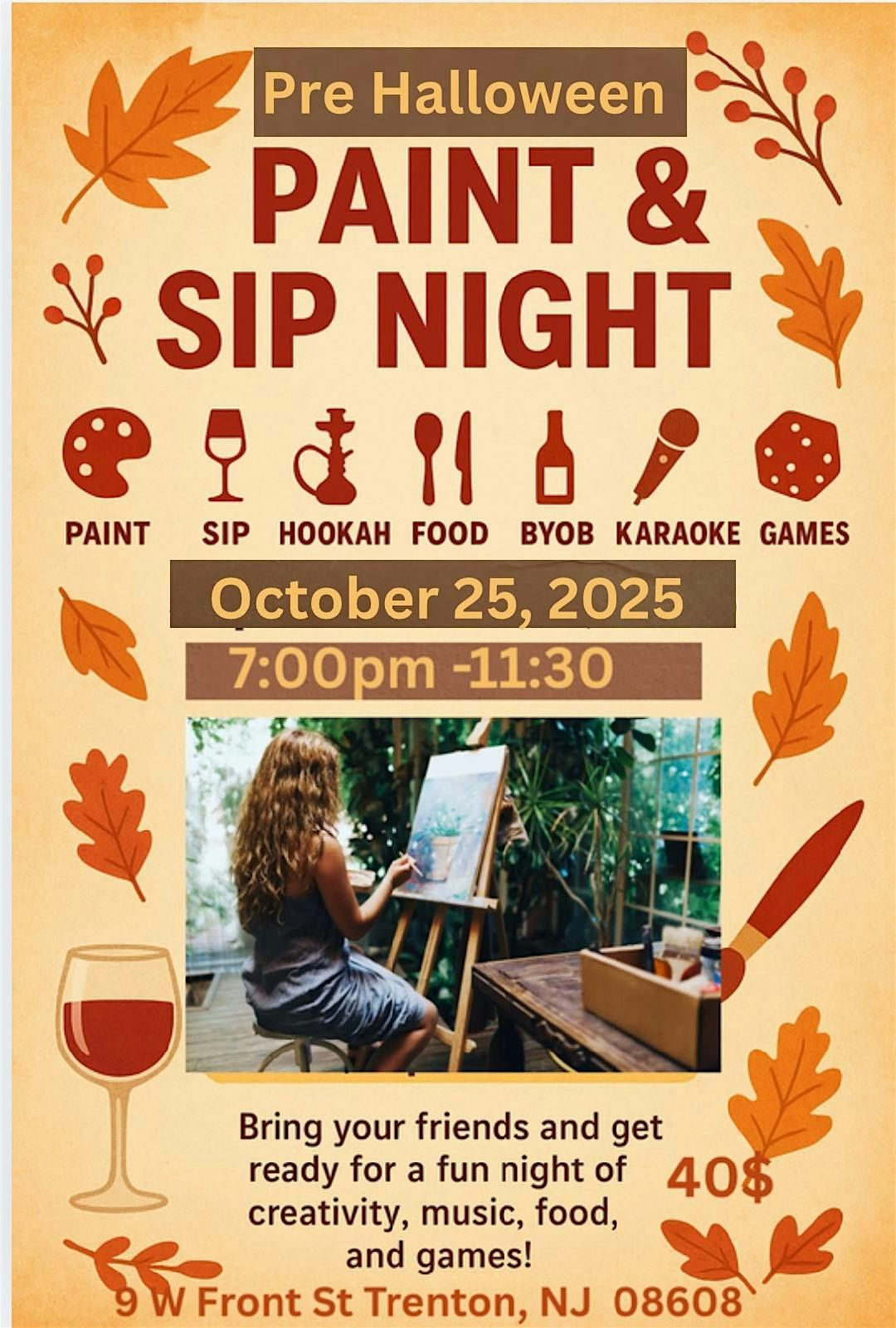 Paint, Sip, Smoke Halloween party