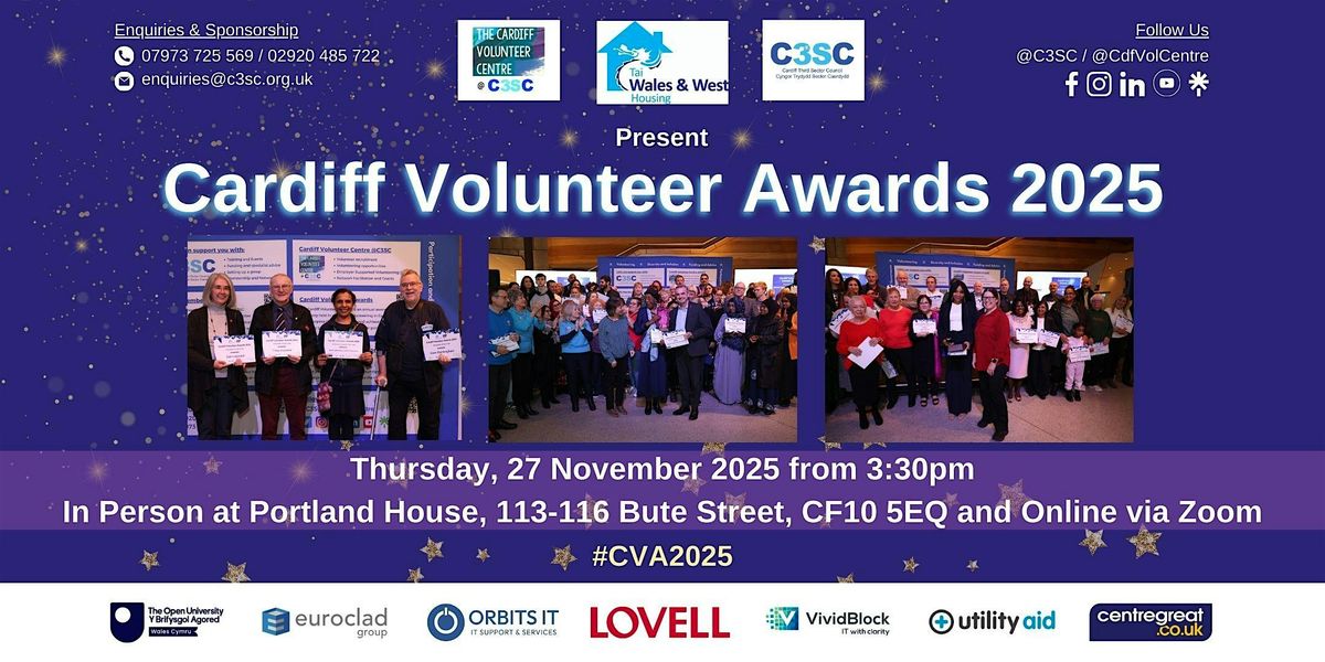 Cardiff Volunteer Awards 2025 (Hybrid Event)