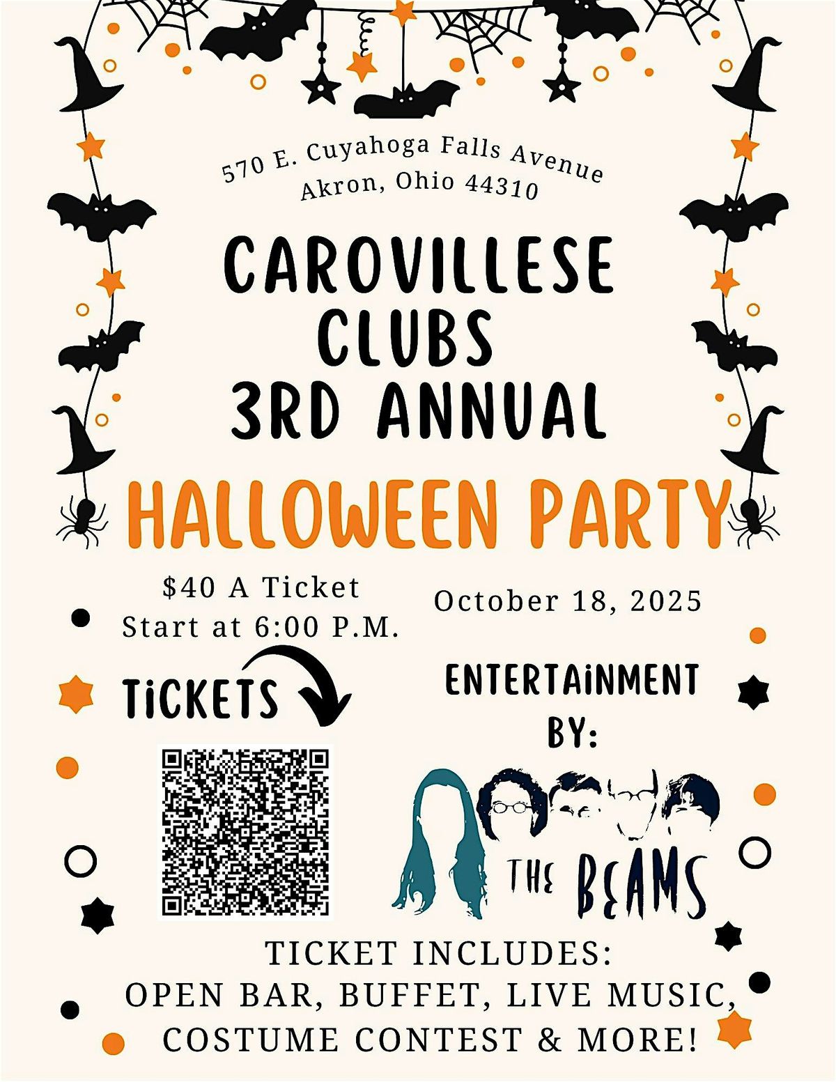 Carovillese Club Presents: 3rd Annual Halloween Party with The Beams