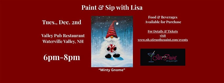 "Minty Gnome", a PAINT & SIP EVENT with Lisa