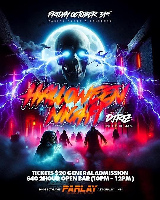 Halloween Night Party at Parlay Astoria \u2013 Astoria\u2019s #1 Lounge Event