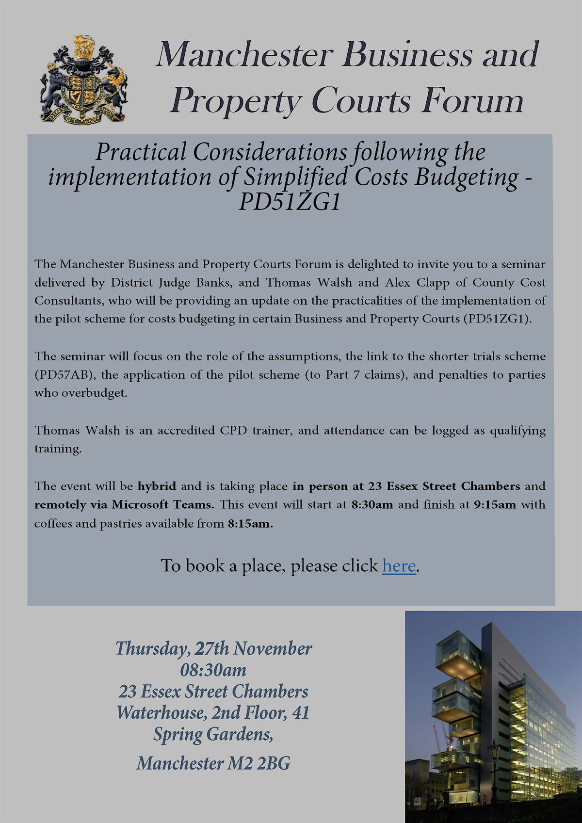 Manchester Business and Property Courts Forum