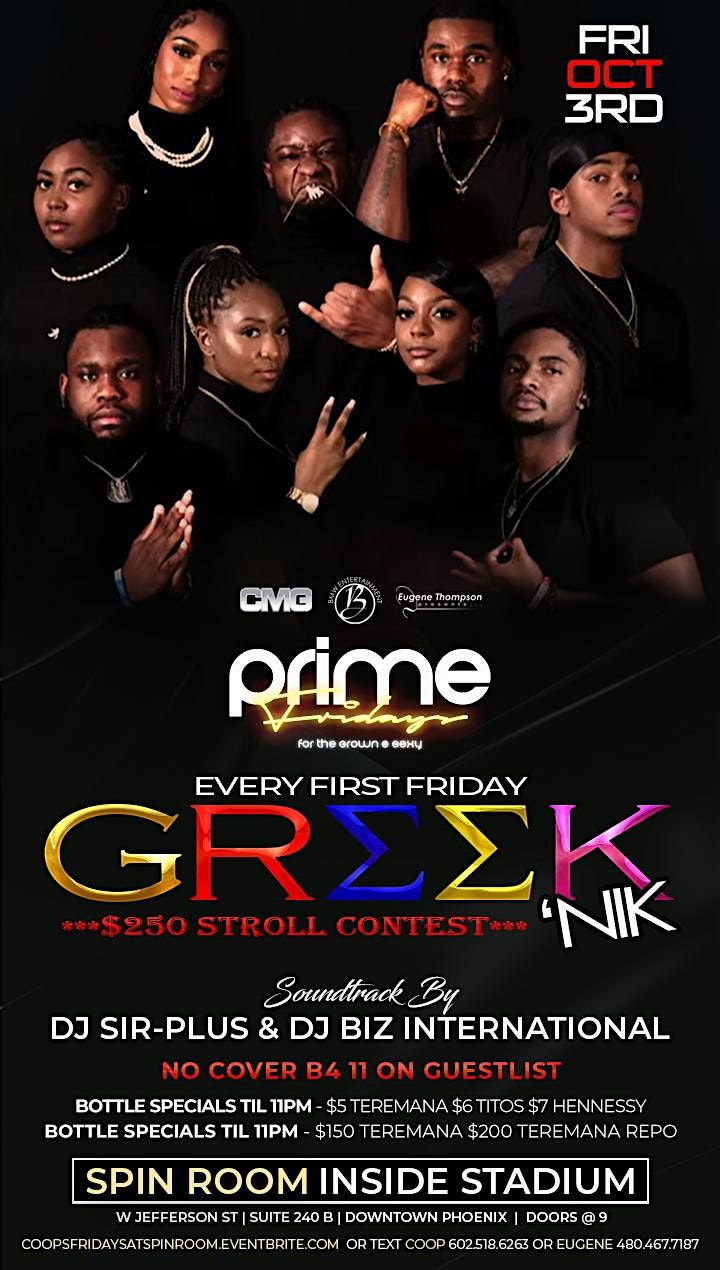 PRIME FRIDAYS @ SPIN ROOM