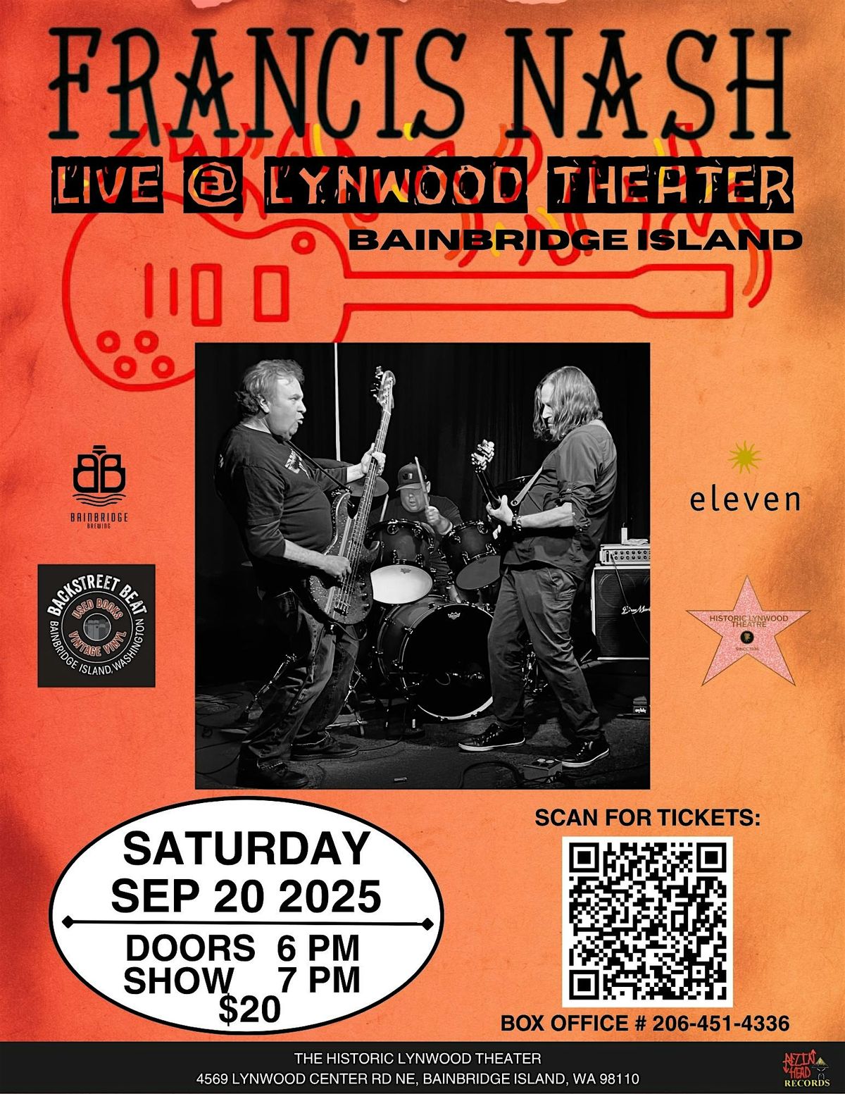 FRANCIS NASH at the HISTORIC LYNWOOD THEATRE