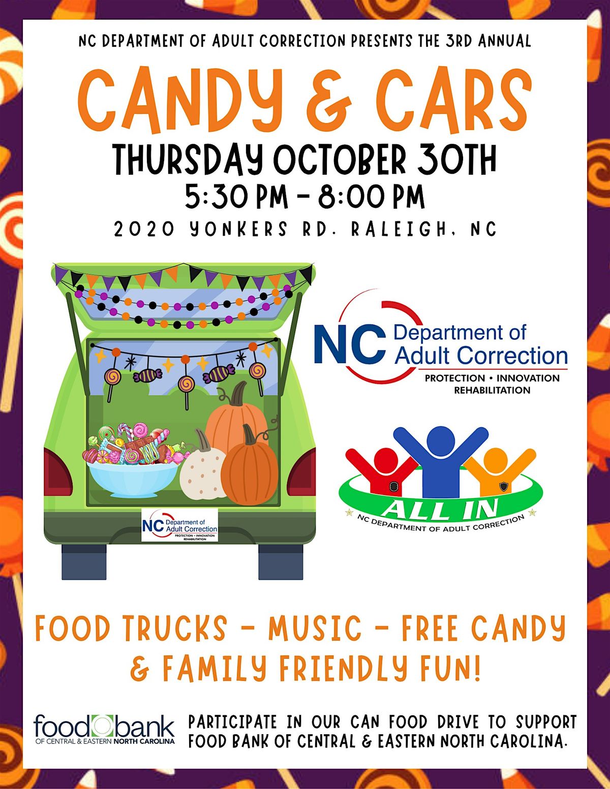 NCDAC Third Annual Candy & Cars Community Trunk or Treat Event