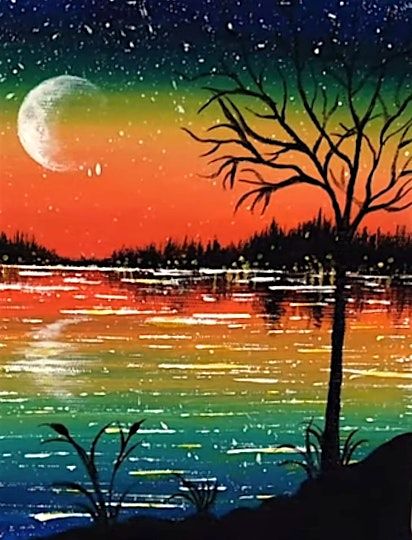 Summer Night Reflection Paint Night