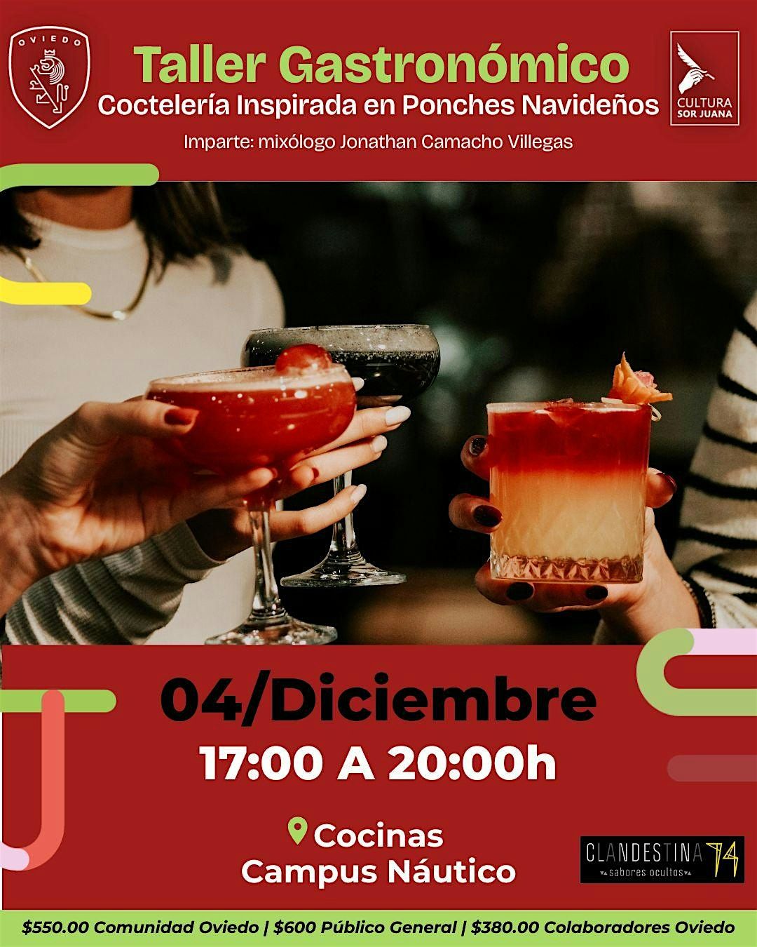 Taller Gastron\u00f3mico: Cockteler\u00eda Inspirada en Ponches Navide\u00f1os