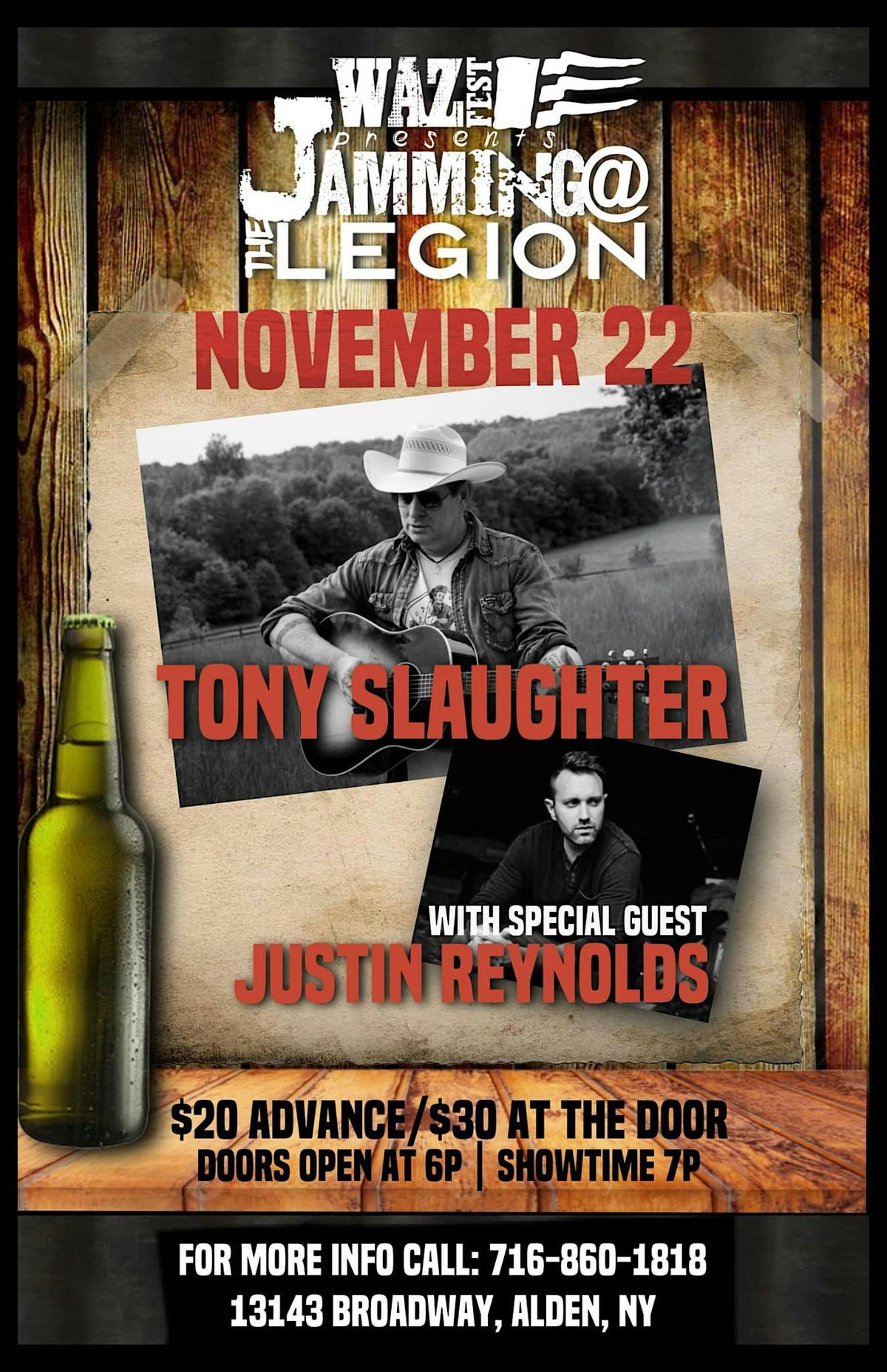 TONY SLAUGHTER WSG JUSTIN REYNOLDS @ JAMMING AT THE LEGION