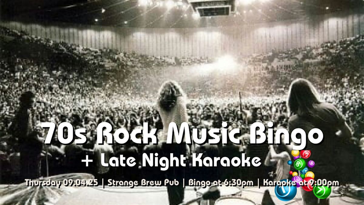 70s Rock Music Bingo + Late Night Karaoke