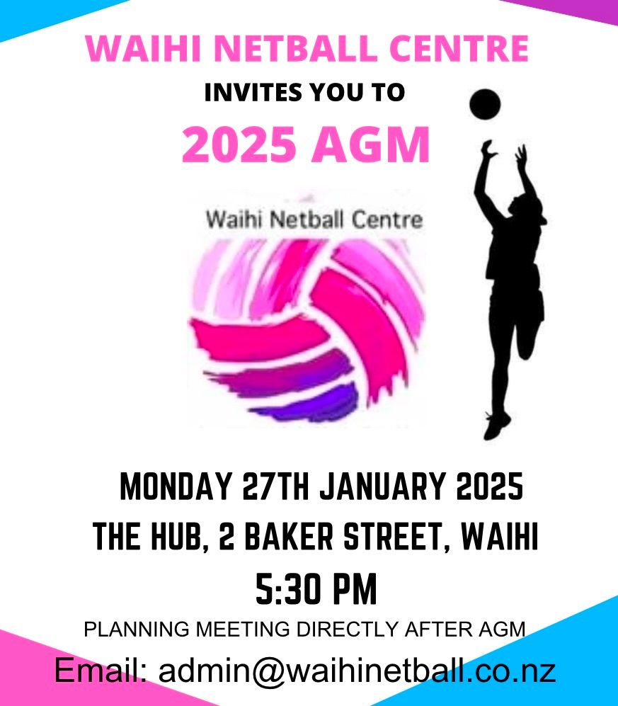 Waihi Netball Centre AGM | Waihi Netball Centre, Tauranga, BP | January ...