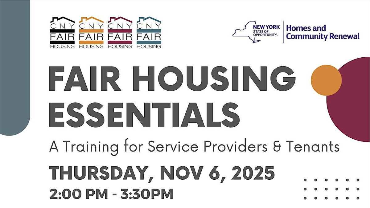 Fair Housing  Training for Service Providers & Tenants - Utica, NY