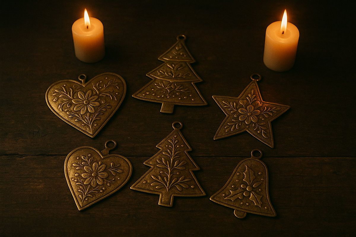 brass sheet embossimg. christmas decorations