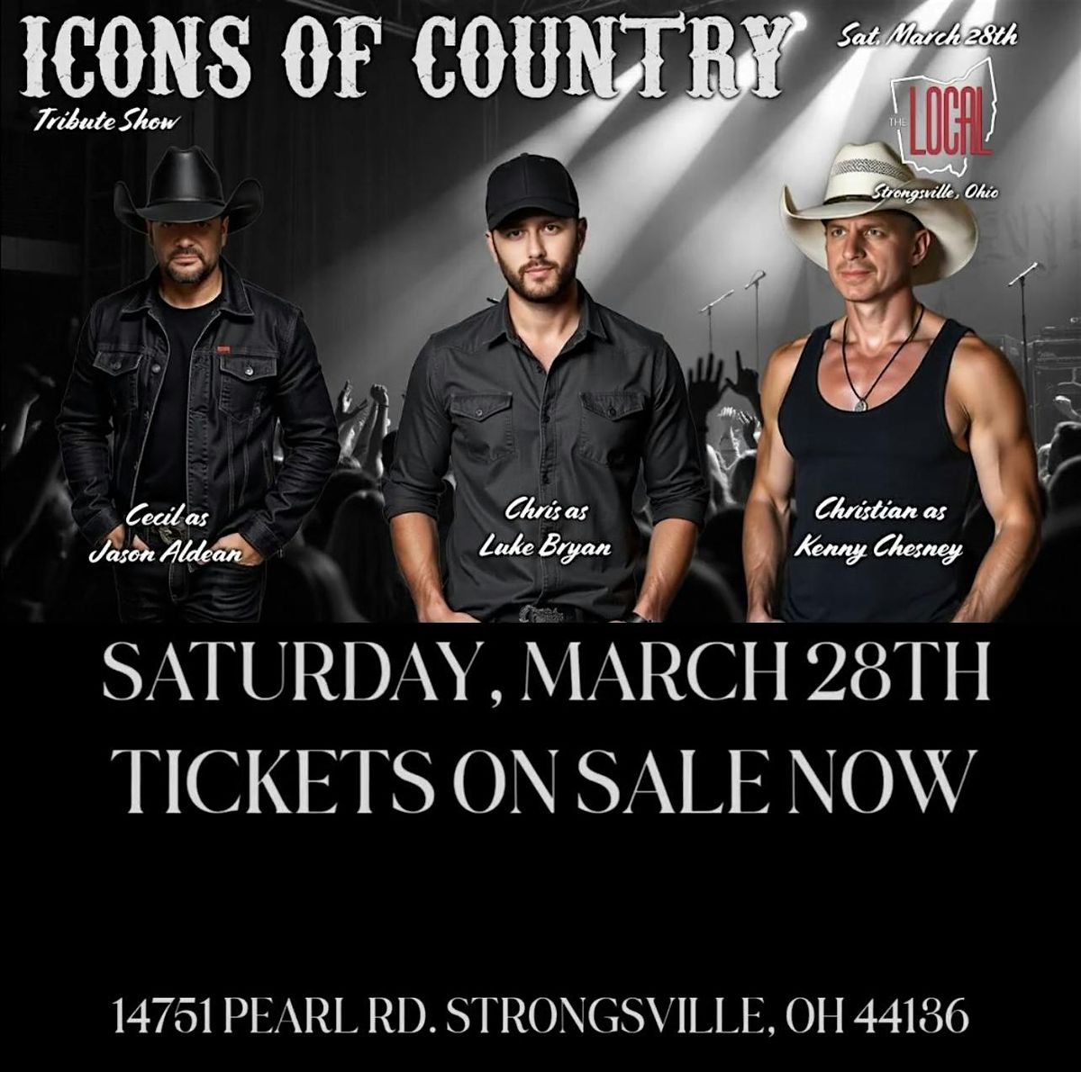ICONS OF COUNTRY TRIBUTE JASON ALDEAN,LUKE BRYAN, KENNY CHESNEY @ THE LOCAL