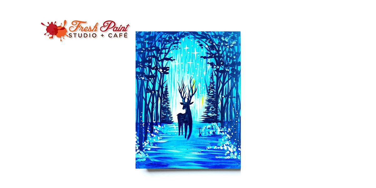Paint & Sip - Paint Night  - Deer in a Winter Wonderland Acrylic Painting