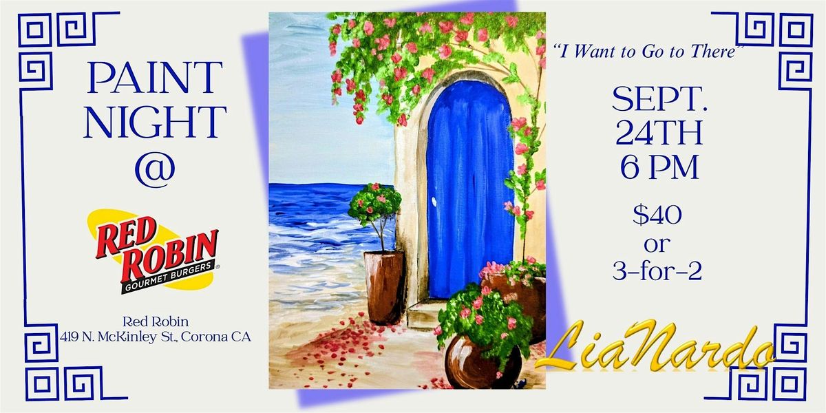 Paint Night with LiaNardo Mobile Paint & Sip at Red Robin, Corona