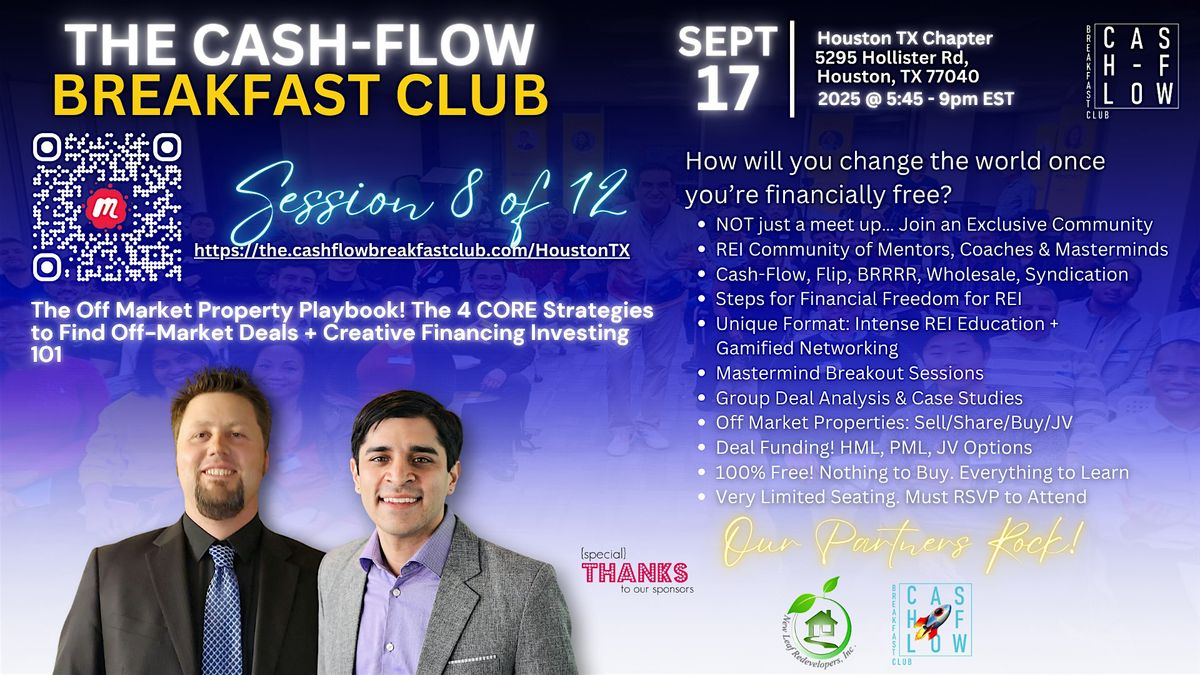 The Cash-Flow Breakfast Club - REI Education & Networking event \u2013 Houston