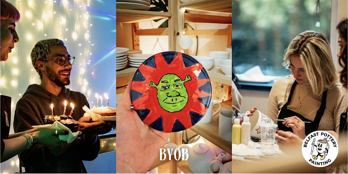 Shrek Themed Pottery Painting