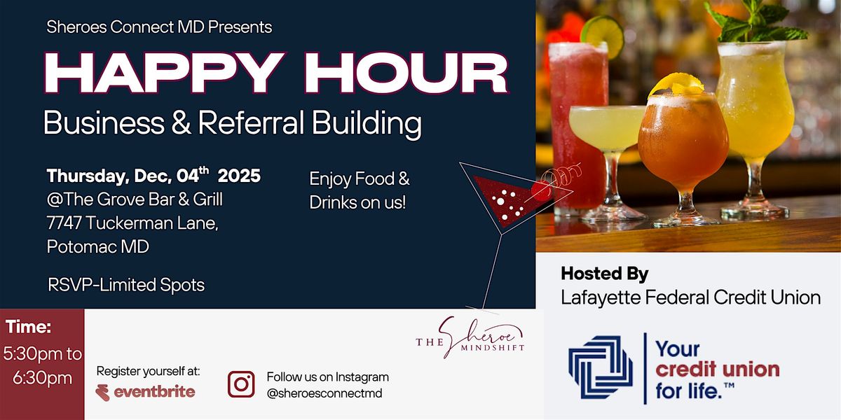 Sheroes Connect MD Happy Hour Sponsored by Lafayette Federal Credit Union
