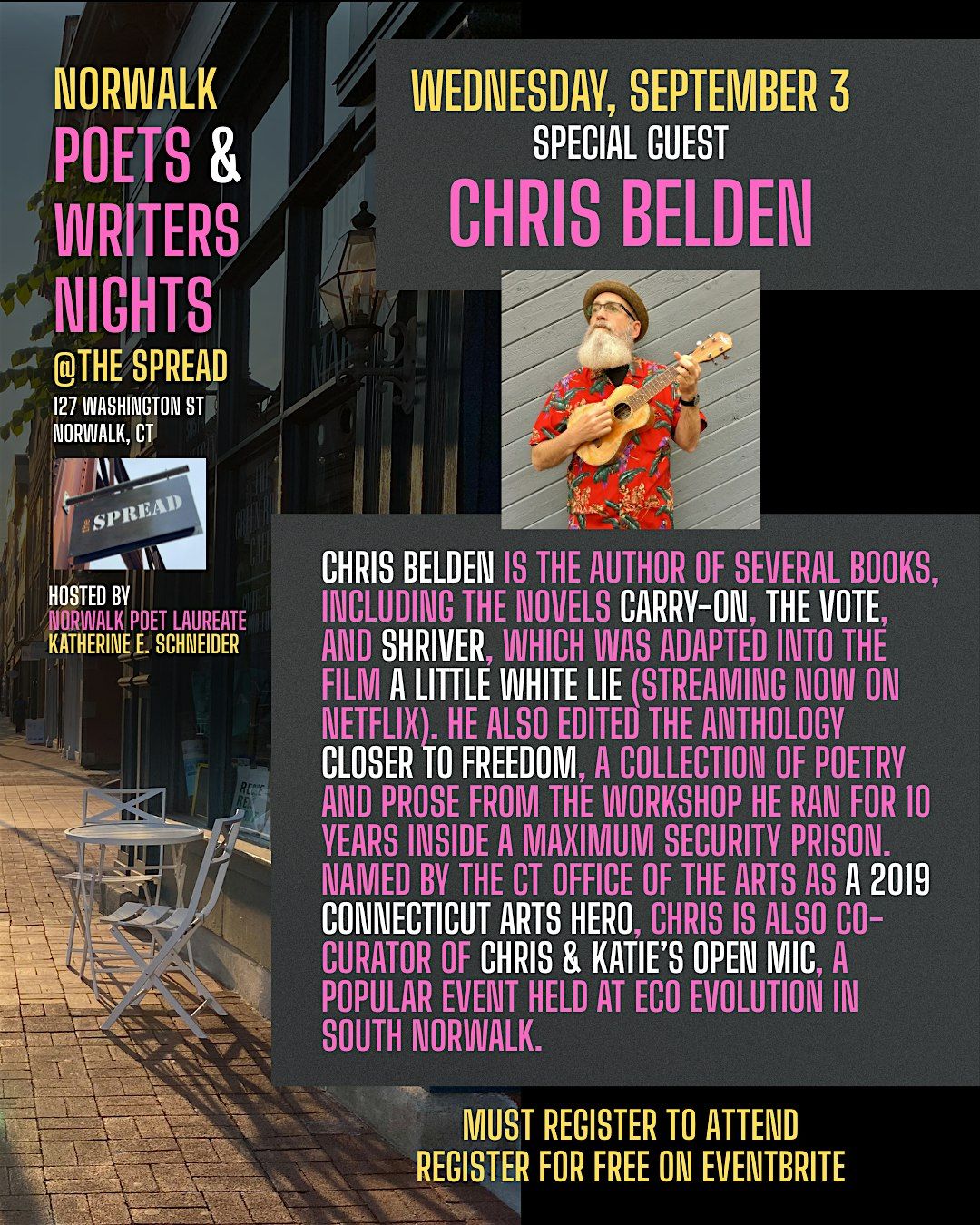 Norwalk Poets & Writers Night - Featuring Fiction Writer Chris Belden